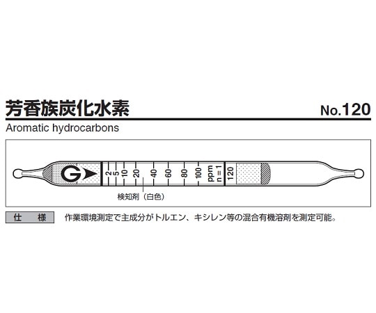 ガステック ガス検知管　芳香族炭化水素　120 1箱（ご注文単位1箱）【直送品】