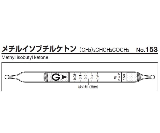 ガステック ガス検知管　メチルイソブチルケトン　153 1箱（ご注文単位1箱）【直送品】