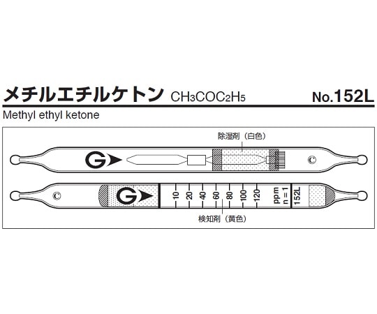 ガステック ガス検知管　メチルエチルケトン　152L 1箱（ご注文単位1箱）【直送品】