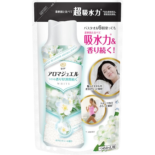 トラスコ中山 P＆G レノア アロマジュエル 香り付け専用ビーズ ホワイトティー つめかえ 415ml 382-2947  (ご注文単位1本) 【直送品】