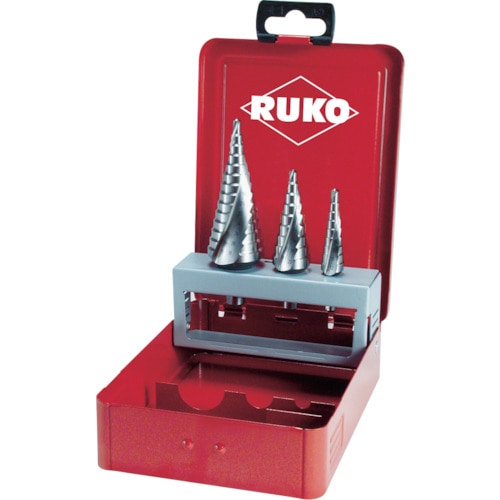 トラスコ中山 RUKO 2枚刃スパイラルステップドリルセット 3本組 コバルトハイス（ご注文単位1セット）【直送品】