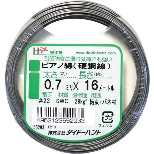 トラスコ中山 ダイドーハント ピアノ線 #22X16m（ご注文単位1巻）【直送品】