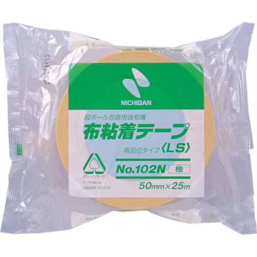 トラスコ中山 ニチバン 布粘着テープ102Nオレンジ50mmX25m（ご注文単位1巻）【直送品】