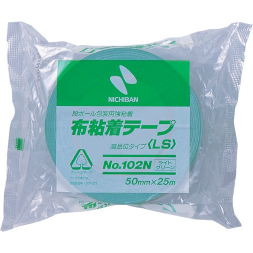 トラスコ中山 ニチバン 布粘着テープ102Nライトグリーン50mmX25m（ご注文単位1巻）【直送品】