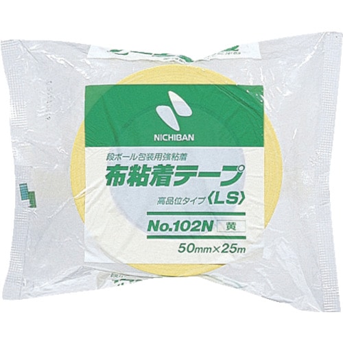 トラスコ中山 ニチバン 布粘着テープ102N黄50mmX25m（ご注文単位1巻）【直送品】