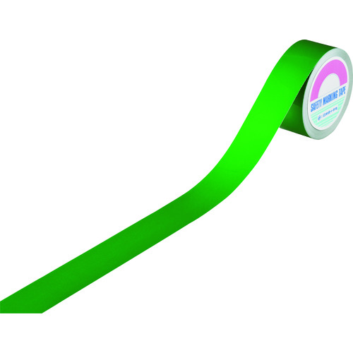 トラスコ中山 緑十字 ビバスーパーラインテープ 緑 BSLT502-G 50mm幅×20m PET 屋内用（ご注文単位1巻）【直送品】