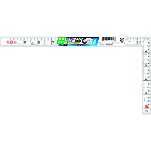 トラスコ中山 シンワ 曲尺平ぴた ホワイト 1尺 表裏同目 147-7643  (ご注文単位1本) 【直送品】