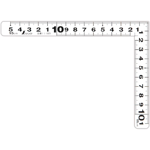 トラスコ中山 シンワ 曲尺平ぴた ホワイト 15×11cm 表裏同目 566-1898  (ご注文単位1本) 【直送品】