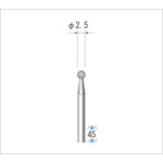 トラスコ中山 ナカニシ 電着ダイヤモンドバー 粒度#130 球 刃径2.5mm 刃長2.5mm（ご注文単位1本）【直送品】