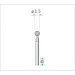 トラスコ中山 ナカニシ 電着ダイヤモンドバー 粒度#130 球 刃径3.5mm 刃長3.5mm（ご注文単位1本）【直送品】