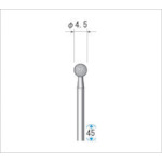 トラスコ中山 ナカニシ 電着ダイヤモンドバー 粒度#130 球 刃径4.5mm 刃長4.5mm（ご注文単位1枚）【直送品】