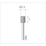 トラスコ中山 ナカニシ 電着ダイヤモンドバー 粒度#130 円筒 刃径5.5mm 刃長7mm（ご注文単位1本）【直送品】