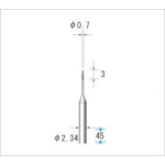 トラスコ中山 ナカニシ 電着ダイヤモンドバー 粒度400 テーパー 刃径0.7mm 刃長3mm（ご注文単位1本）【直送品】