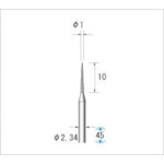 トラスコ中山 ナカニシ 電着ダイヤモンドバー 粒度#220 テーパー 刃径1mm 刃長10mm（ご注文単位1本）【直送品】
