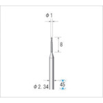 トラスコ中山 ナカニシ 電着ダイヤモンドバー 粒度#130 砲弾 刃径1mm 刃長8mm（ご注文単位1本）【直送品】