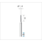 トラスコ中山 ナカニシ 電着ダイヤモンドバー 粒度#130 砲弾 刃径1.4mm 刃長8mm（ご注文単位1本）【直送品】