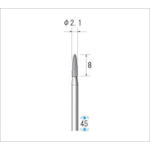 トラスコ中山 ナカニシ 電着ダイヤモンドバー 粒度#130 砲弾 刃径2.1mm 刃長8mm（ご注文単位1本）【直送品】