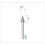 トラスコ中山 ナカニシ 電着ダイヤモンドバー 粒度#130 円錐 刃径5mm 刃長8mm（ご注文単位1本）【直送品】