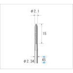 トラスコ中山 ナカニシ 電着ダイヤモンドバー 粒度#130 砲弾 刃径2.1mm 刃長15mm（ご注文単位1本）【直送品】