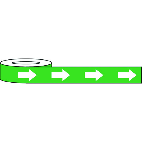 トラスコ中山 セーフラン 耐摩耗標識テープ 75mm×22m 矢印 緑白（ご注文単位1巻）【直送品】