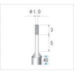 トラスコ中山 ナカニシ 超硬軸CBNバー 刃径1mm（ご注文単位1本）【直送品】