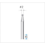 トラスコ中山 ナカニシ 電着CBNバー 球 #120 刃径2×45L（ご注文単位1本）【直送品】