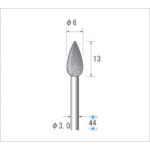 トラスコ中山 ナカニシ 電着ダイヤモンドバー 刃径6mm　476-0221（ご注文単位1本）【直送品】