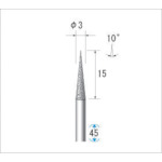 トラスコ中山 ナカニシ 電着CBNバー テーパー #140 刃径3×45L（ご注文単位1本）【直送品】