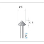 トラスコ中山 ナカニシ 電着CBNバー テーパー #130 刃径8×54L（ご注文単位1本）【直送品】