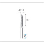 トラスコ中山 ナカニシ 電着CBNバー 砲弾 #120 刃径2.8×45L（ご注文単位1本）【直送品】