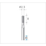 トラスコ中山 ナカニシ クラフトダイヤモンドバー(1Pk(袋)＝3本入)円筒 刃径2.5（ご注文単位1パック）【直送品】