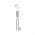 トラスコ中山 ナカニシ クラフトダイヤモンドバー(1Pk(袋)＝3本入)円筒 刃径3（ご注文単位1パック）【直送品】