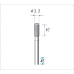 トラスコ中山 ナカニシ クラフトダイヤモンドバー(1Pk(袋)＝3本入)円筒 刃径3.3（ご注文単位1パック）【直送品】