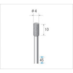 トラスコ中山 ナカニシ クラフトダイヤモンドバー(1Pk(袋)＝3本入)円筒 刃径4（ご注文単位1パック）【直送品】