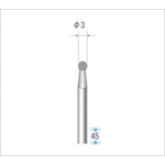 トラスコ中山 ナカニシ クラフトダイヤモンドバー(1Pk(袋)＝3本入)球 刃径3（ご注文単位1パック）【直送品】