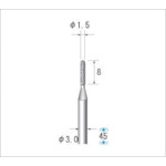 トラスコ中山 ナカニシ クラフトダイヤモンドバー(1Pk(袋)＝3本入)円筒先丸 刃径1.5（ご注文単位1パック）【直送品】