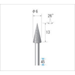 トラスコ中山 ナカニシ クラフトダイヤモンドバー(1Pk(袋)＝3本入)テーパー 刃径6（ご注文単位1パック）【直送品】