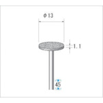 トラスコ中山 ナカニシ クラフトダイヤモンドバー(1Pk(袋)＝3本入)皿 刃径13（ご注文単位1パック）【直送品】