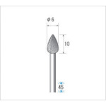 トラスコ中山 ナカニシ クラフトダイヤモンドバー(1Pk(袋)＝3本入)雫 刃径6（ご注文単位1パック）【直送品】