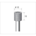 トラスコ中山 ナカニシ 電着ダイヤモンドバー 円筒#100 刃径10×軸径6×80L（ご注文単位1本）【直送品】