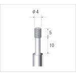 トラスコ中山 ナカニシ 電着CBNバー 円筒 ＃140 刃径4×50L 476-1146  (ご注文単位1本) 【直送品】