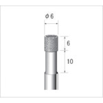 トラスコ中山 ナカニシ 電着CBNバー 円筒 #140 刃径6×55L（ご注文単位1本）【直送品】