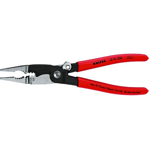 トラスコ中山 KNIPEX エレクトロプライヤー ロック付 200mm　446-7281（ご注文単位1個）【直送品】