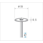 トラスコ中山 ナカニシ 電着ダイヤモンドディスク#130刃径19×刃長0.5×軸径3（ご注文単位1本）【直送品】