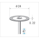 トラスコ中山 ナカニシ 電着ダイヤモンドディスク#400刃径24×刃長0.22×軸径2.34（ご注文単位1本）【直送品】