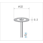 トラスコ中山 ナカニシ 電着ダイヤモンドディスク#320刃径22×刃長0.15×軸径3（ご注文単位1本）【直送品】