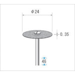 トラスコ中山 ナカニシ 電着ダイヤモンドディスク#130刃径24×刃長0.35×軸径3（ご注文単位1本）【直送品】
