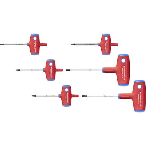 トラスコ中山 PBスイスツールズ クロスハンドル ヘクスローブレンチ 6本セット（ご注文単位1本）【直送品】