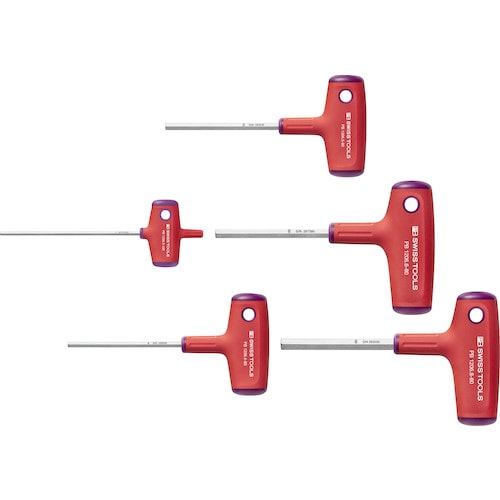 トラスコ中山 PBスイスツールズ クロスハンドル六角棒ドライバー 5本セット 545-3906  (ご注文単位1セット) 【直送品】