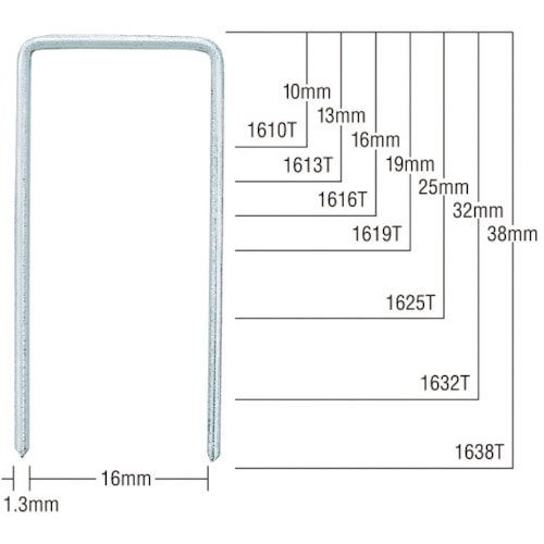 トラスコ中山 MAX Tステープル 肩幅16mm 長さ32mm 4800本入り（ご注文単位1箱）【直送品】